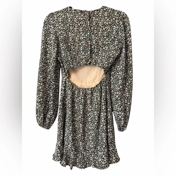 Lulus Blooming Darlin' Green Floral Print Ruffled Mini Dress NWOT - Picture 5 of 9